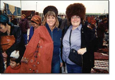 Tracy Martin, a customer representative for Material Management and Spares, Commercial Aviation Services (left, standing with Carrie Kiel of Alteon)